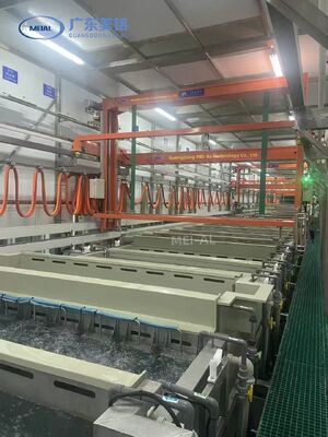 Bon prix Équipement d'anodisation en aluminium entièrement automatisé de haute capacité 500 tonnes/mois avec une longueur maximale du profil de 6500 mm En ligne