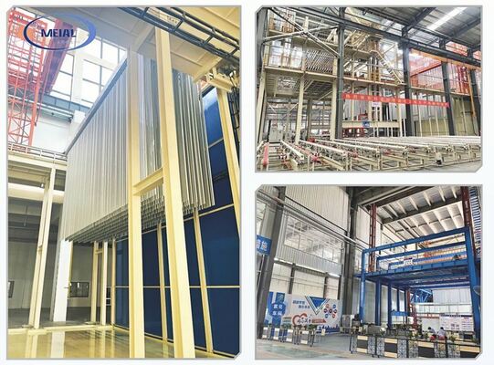 Bon prix Une ligne de production d'anodisation verticale conçue pour économiser de l'espace et anodiser l'aluminium de haute capacité avec un contrôle uniforme du revêtement. en ligne