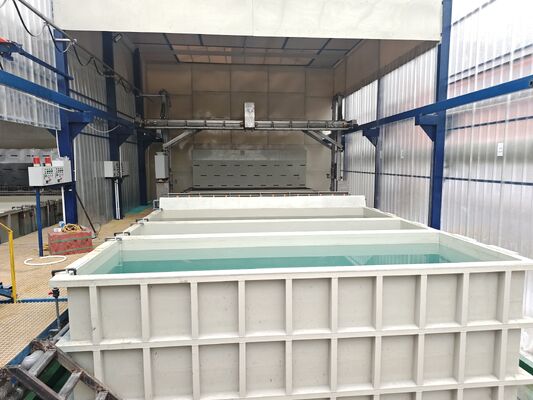 Bon prix 60 tonnes/mois Ligne d'anodisation en aluminium entièrement automatique avec contrôle de température de précision ±1°C et système PLC en ligne